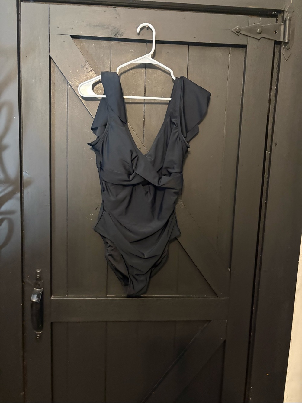 Cupshe Navy Flutter Sleeve One-Piece Swimsuit